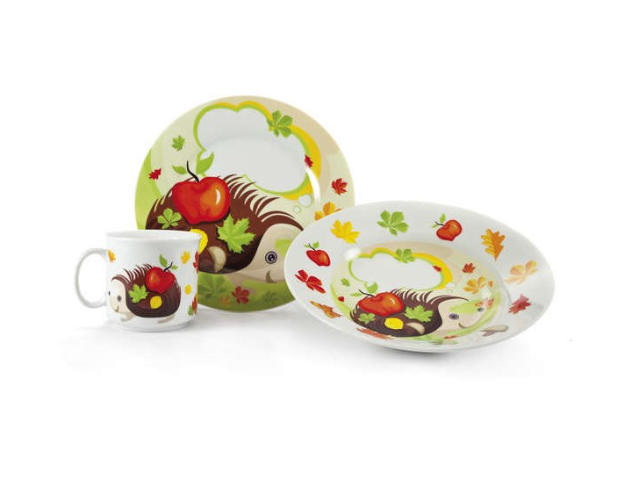 Sada jídelní dětská 3ks Ježek, keramika - Kuchyně stolování