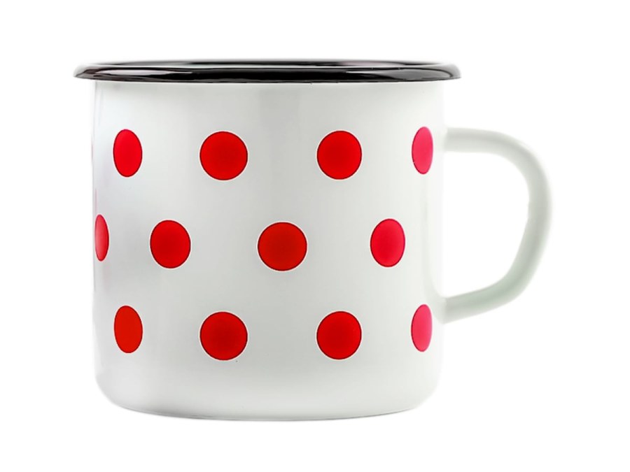 Hrnek 400ml/8cm červený puntík, smalt Hrnek 400ml/8cm červený puntík, smalt - Kuchyně nádobí, příslušenství