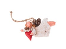 Anděl se srdíčkem 8cm závěs., polyresin 54975