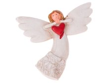 Anděl se srdíčkem 14cm magnet, polyresin