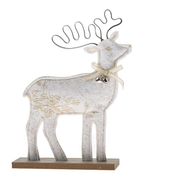 Sob s rolničkou 16x22cm béžový filc/dřevo Sob s rolničkou 16x22cm béžový filc/dřevo - Domácnost a úklid Zima + Vánoce