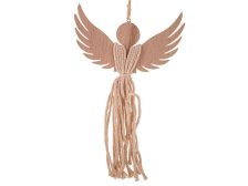 Anděl 25cm natur závěs., dřevo/provázek