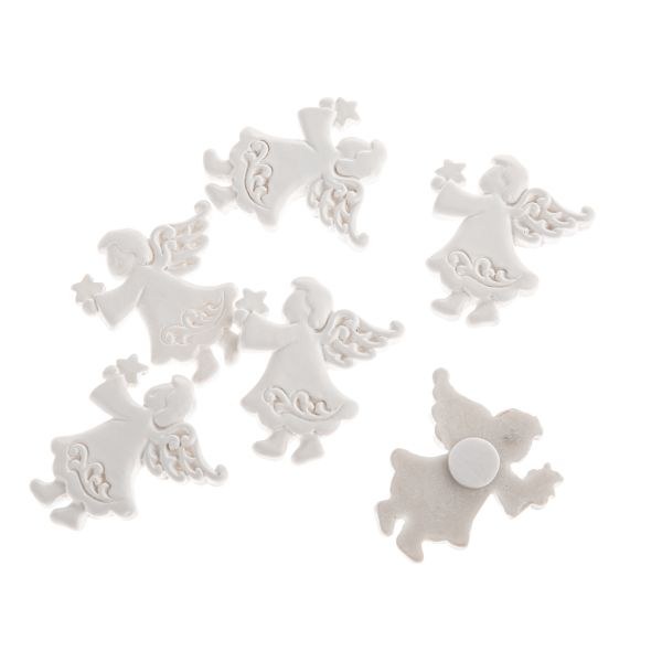 Sada andílků 3,3cm/6ks lepící, polyresin Sada andílků 3,3cm/6ks lepící, polyresin - Domácnost a úklid Zima + Vánoce