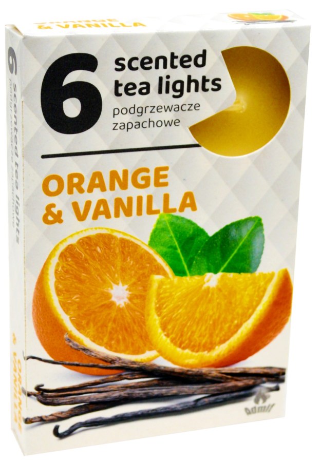 Svíčka čajová 6ks Vanilka-pomeranč/3-4hodiny Svíčka čajová 6ks Vanilka-pomeranč/3-4hodiny