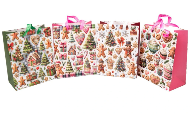 Taška dárková 18x23cm Perníčci, mix dekorů Taška dárková 18x23cm Perníčci, mix dekorů