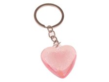 Klíčenka/přívěsek Srdce růžové, plast/kov