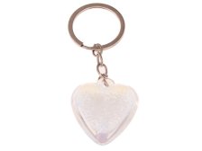 Klíčenka/přívěsek Srdce bílé, plast/kov
