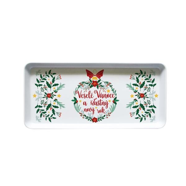 Podnos Veselé Vánoce 35x16,5cm melamin - Domácnost a úklid Zima + Vánoce