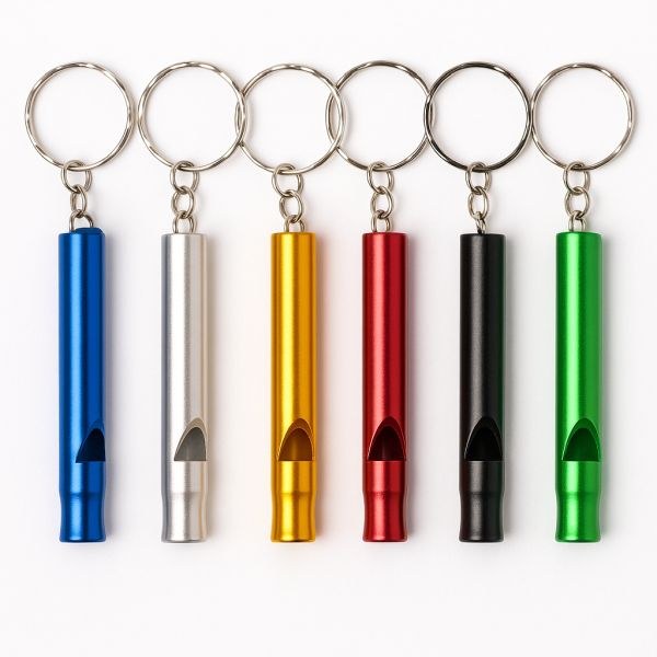 Klíčenka/přívěsek Píšťalka mix barev, kov - Domácnost a úklid bytové dekorace, textilní doplňky