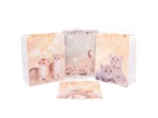 Taška dárková 23x18cm Koťata, mix barev
