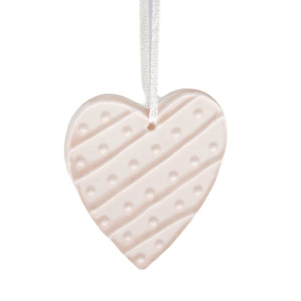 Srdce 4,9cm závěs.bílé, porcelán Srdce 4,9cm závěs.bílé, porcelán - Domácnost a úklid bytové dekorace, textilní doplňky