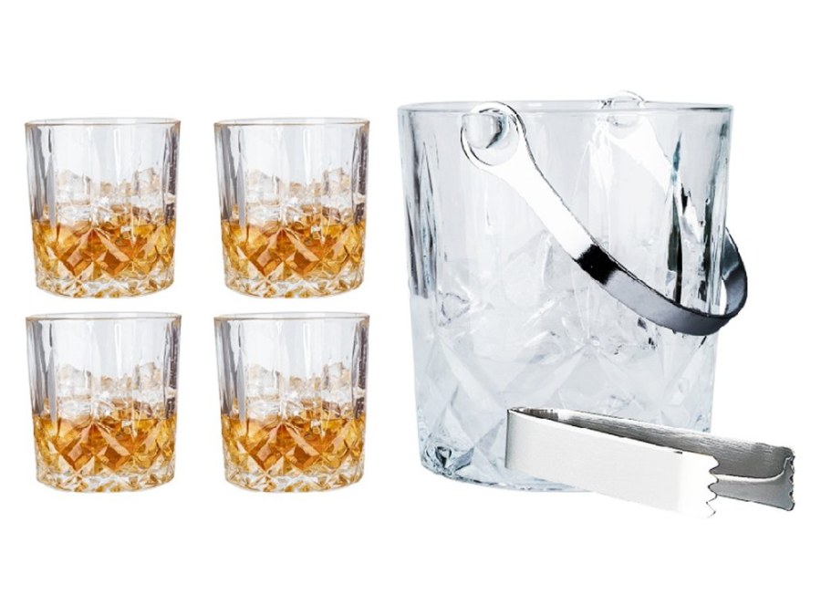Set Whiskey 4sklenice, kbelík na led a kleště Set Whiskey 4sklenice, kbelík na led a kleště