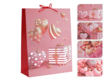 Taška dárková 23x18cm Srdce, mix motivů