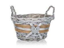 Košík s uchy se Srdíčkem 19x11cm kulatý, proutí