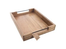 Podnos s uchy 41x30x6cm kov/mangovník