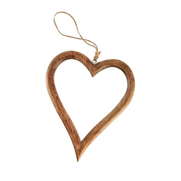 Srdce 31cm závěsné, mangovník - Domácnost a úklid bytové dekorace, textilní doplňky