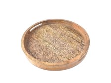 Podnos s uchy Mandala pr.38/4,5cm mangovník