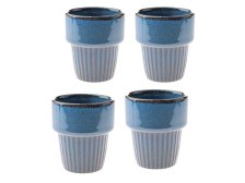 Sada kalíšků 4ks/100ml modré, keramika