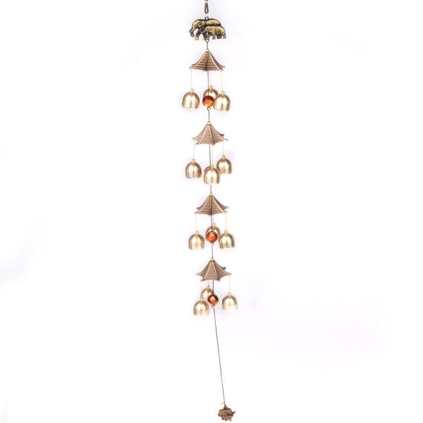 Zvonkohra 84cm Sloni zlatá, kov/PH Zvonkohra 84cm Sloni zlatá, kov/PH - Domácnost a úklid bytové dekorace, textilní doplňky