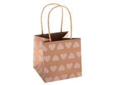 Taška na květiny Srdíčka 12x12cm, voděodolný papír