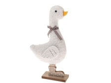 Kachna 35cm bílá, textil/dřevo