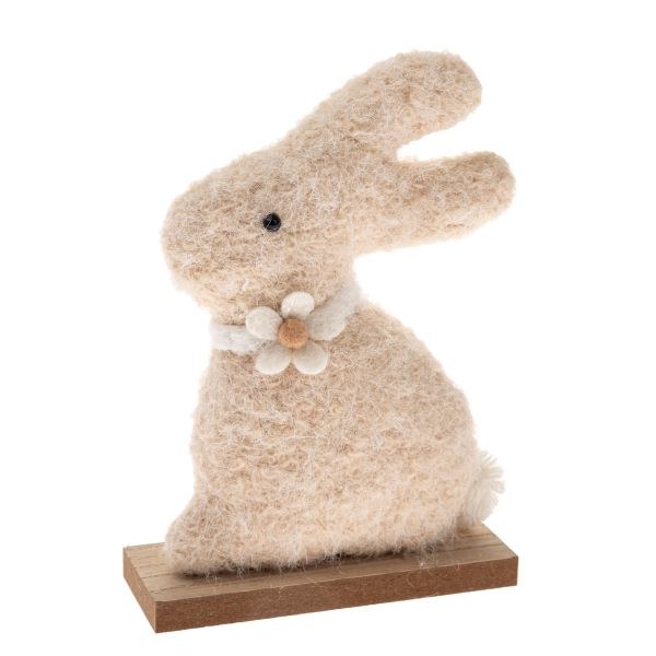 Zajíc 20cm natur, textil/dřevo - Domácnost a úklid Jaro + Velikonoce