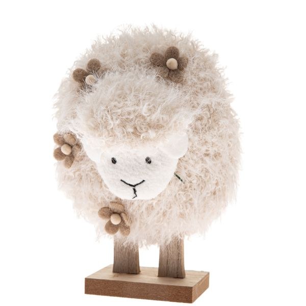 Ovečka 17cm natur, textil/dřevo Ovečka 17cm natur, textil/dřevo - Domácnost a úklid Jaro + Velikonoce