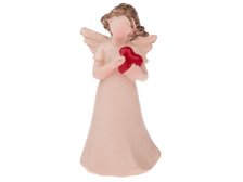 Anděl se srdíčkem 5cm růžový, polyresin