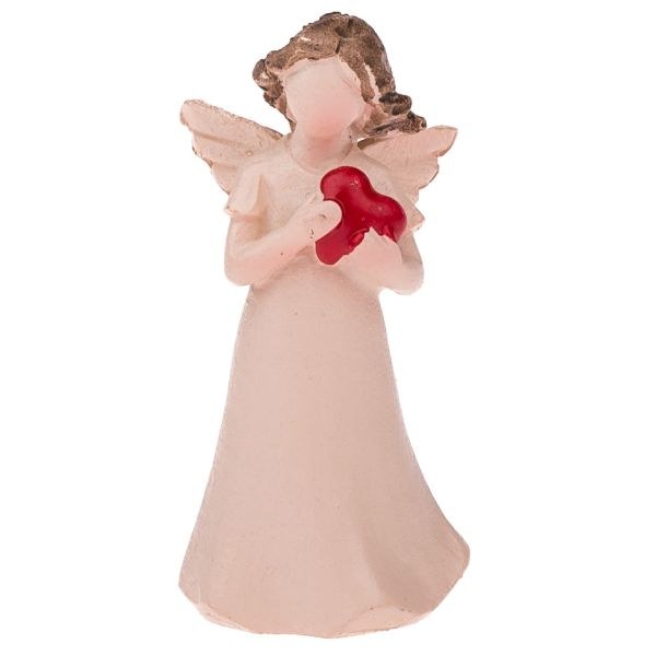 Anděl se srdíčkem 5cm růžový, polyresin - Domácnost a úklid bytové dekorace, textilní doplňky