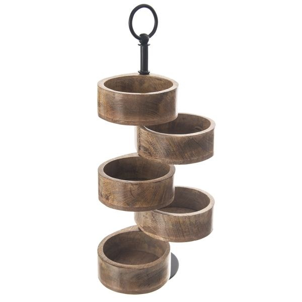 Misky servírovací 5pater 45cm/pr.12cm kov/mangovník Misky servírovací 5pater 45cm/pr.12cm kov/mangovník - Kuchyně stolování