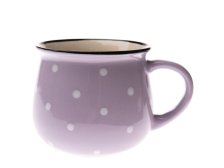 Hrnek 770ml s puntíky sv.fialový, keramika