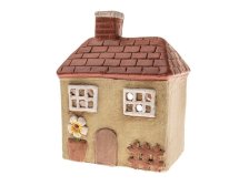 Svícen Domek 13x16,8cm okrový, keramika