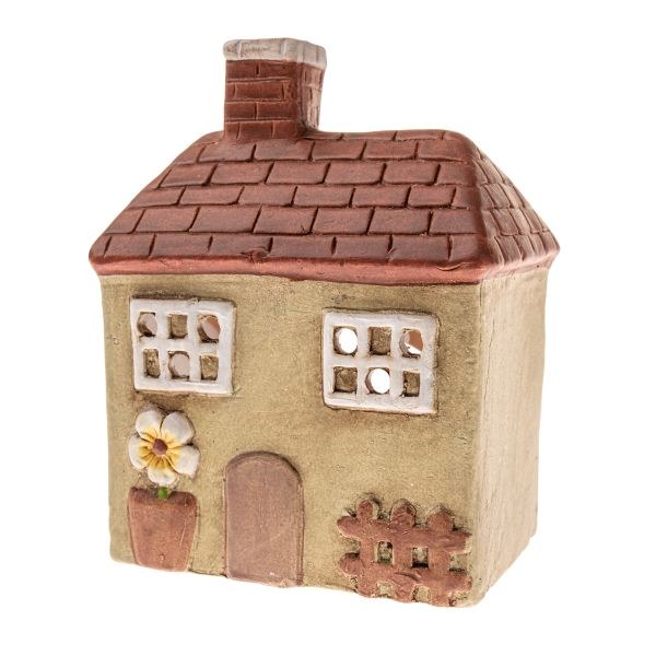 Svícen Domek 13x16,8cm okrový, keramika Svícen Domek 13x16,8cm okrový, keramika - Domácnost a úklid bytové dekorace, textilní doplňky
