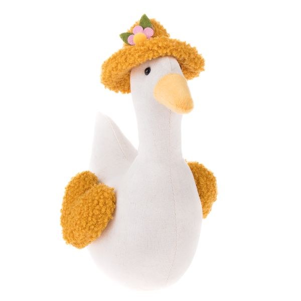 Kachna s kloboučkem 24cm bílá, textil Kachna s kloboučkem 24cm bílá, textil - Domácnost a úklid Jaro + Velikonoce