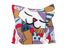 Návlek na polštář 45x45cm Kočka barevná, bavlna 55369