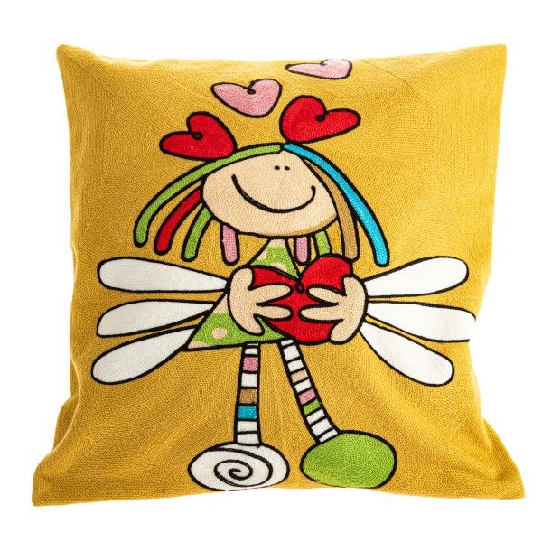 Návlek na polštář 45x45cm Holčička se srdíčkem, bavlna Návlek na polštář 45x45cm Holčička se srdíčkem, bavlna - Domácnost a úklid bytové dekorace, textilní doplňky