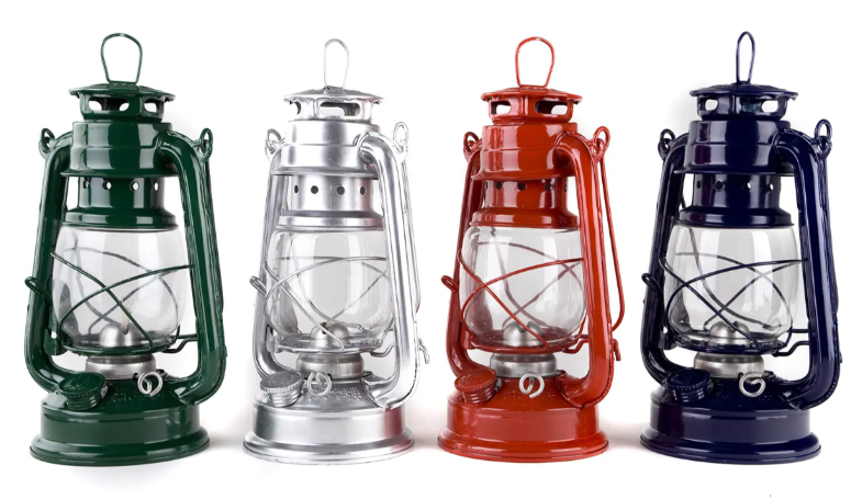 Lampa 25cm petrolejová mix barev, kov/sklo Lampa 25cm petrolejová mix barev, kov/sklo - Domácnost a úklid potřeby a pomůcky pro domácnost