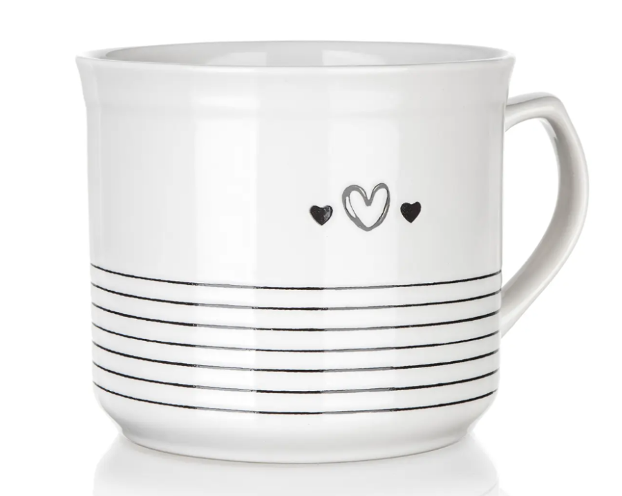 Hrnek 660ml Srdíčka mix dekorů, keremika - Kuchyně stolování