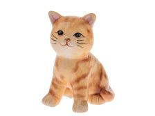 Kočka 8,6cm sedící zrzavá, keramika