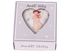 Srdce Anděl lásky bílé, porcelán