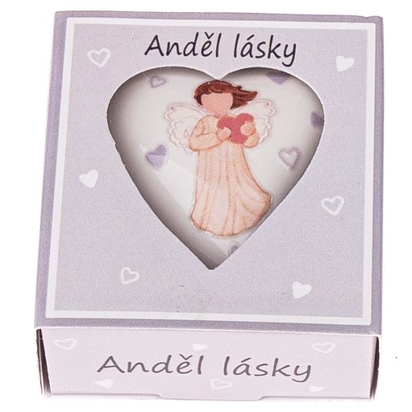 Srdce Anděl lásky bílé, porcelán