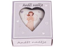 Srdce Anděl naděje bílé, porcelán