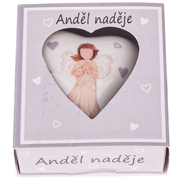 Srdce Anděl naděje bílé, porcelán - Domácnost a úklid bytové dekorace, textilní doplňky