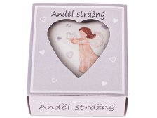 Srdce Anděl strážný bílé, porcelán