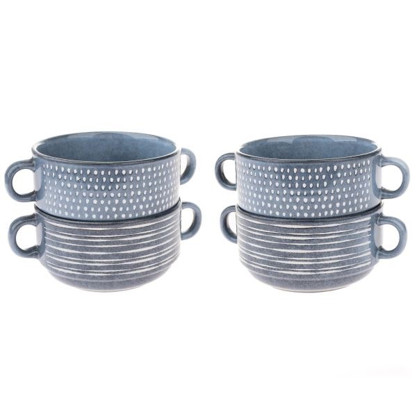 Miska s uchy 470ml/12cm mix dekorů, keramika - Kuchyně stolování