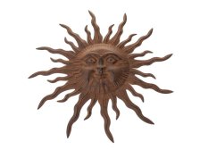 Slunce 38cm rezavý vzhled, kov