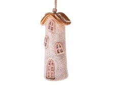 Zvonek Domek 12,6cm závěs, keramika