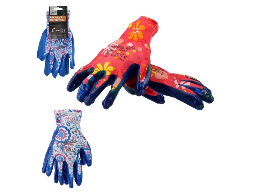Rukavice zahrad.9/L mix dekorů - Pracovní a hygienické pomůcky