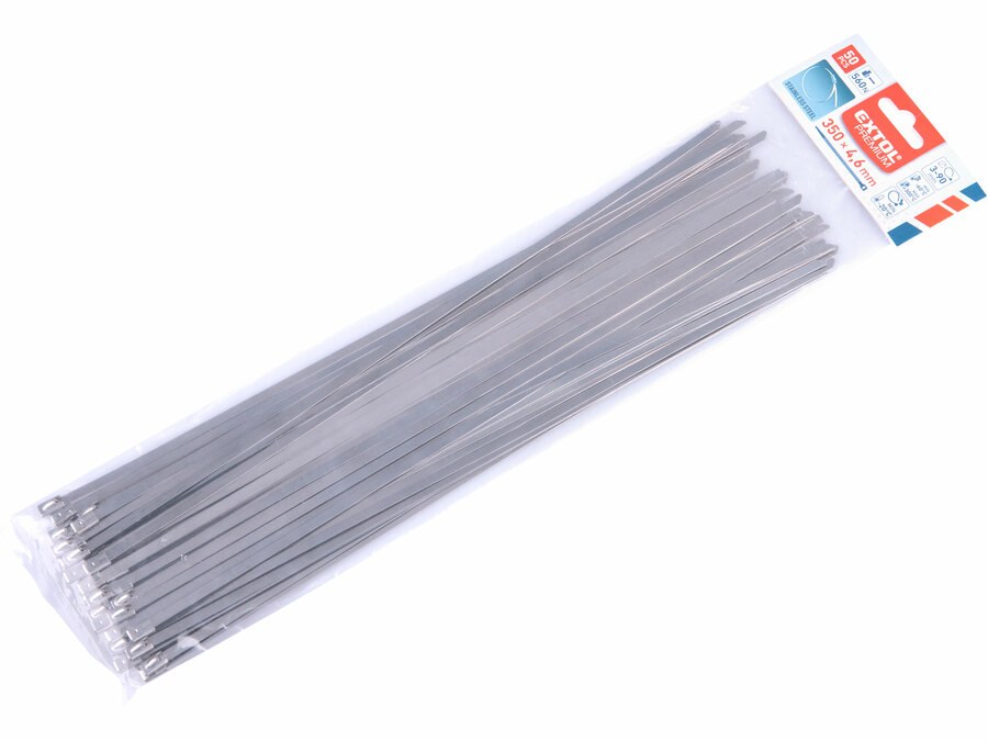 Pásky stah.350x4,6mm/50ks nerez Extol Premium - Dům a dílna ruční nářadí, organizery