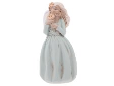 Anděl 17cm s květinou, sádra